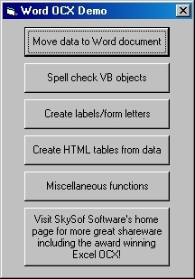 Word ActiveX Control Screenshot